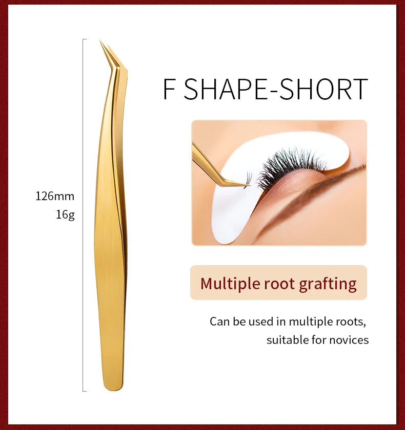 6 Piece False Eyelash Tweezers Set for Precision Lash Application Eyebrow Grooming and Nail Art Tools