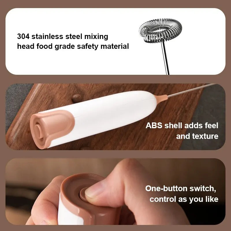 Espumador de leche eléctrico Espumador de bebidas de cocina Batidora Agitador Crema de café Capuchino Batidor Mezcla espumosa Batidor de huevos
