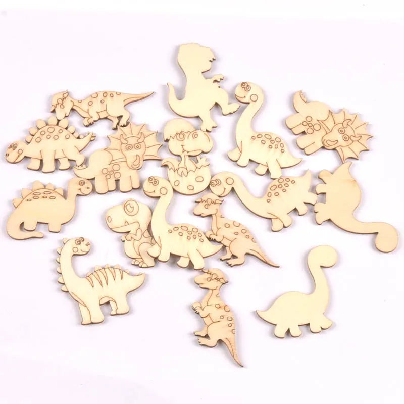 Lovely Dog Cat Fish Natural Wooden Chips for Scrapbooking DIY