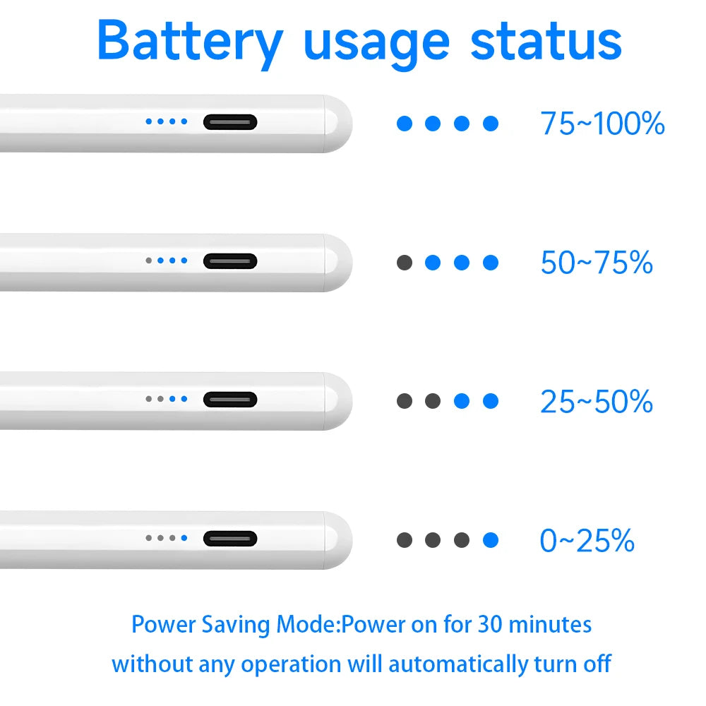 Para Apple Pencil 2 1 Rechazo de palma Pantalla de alimentación Accesorios para iPad iPad 2022 2021 2020 2019 2018 Pro 11 12.9 Air Mini Lápiz óptico