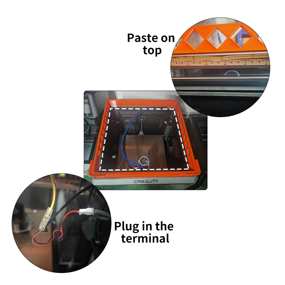 For Creality K1 K1max Upgraded LED Light Strip 24V Bright Lamp