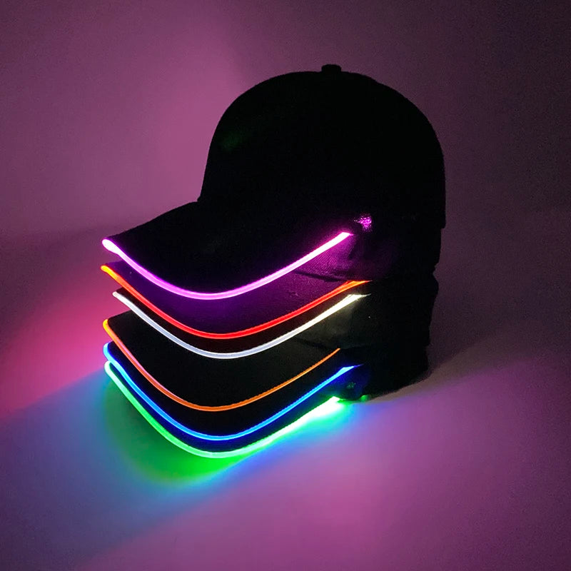 Adjustable LED Light Up Baseball Cap for Night Parties