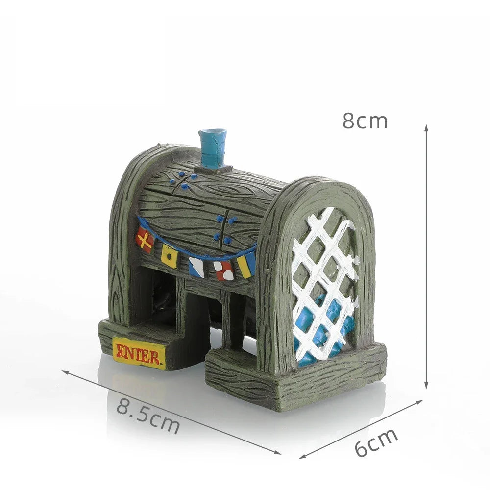 Fish Tank Landscaping Ornaments Aquarium Decoration Cartoon Underwater World Crab Restaurant Pineapple House Reptile Rest Home