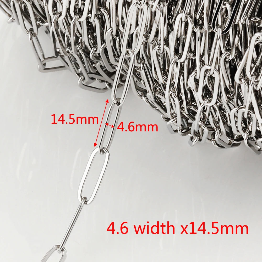 2Meters Stainless Steel Link Cable Gold Chains for DIY Jewelry