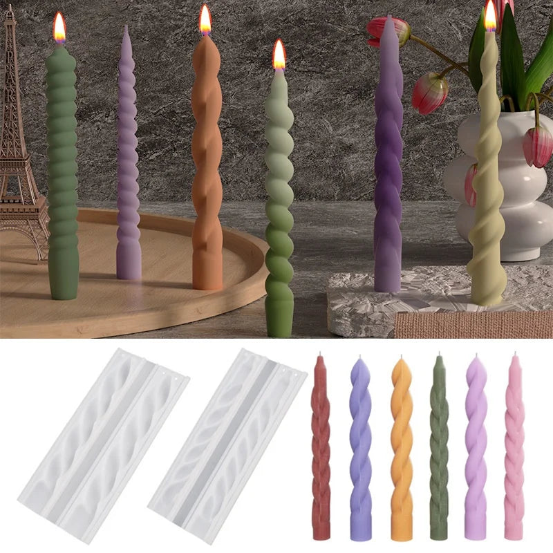 Geometric Spiral Candle Silicone Mold for DIY Twisted Rods