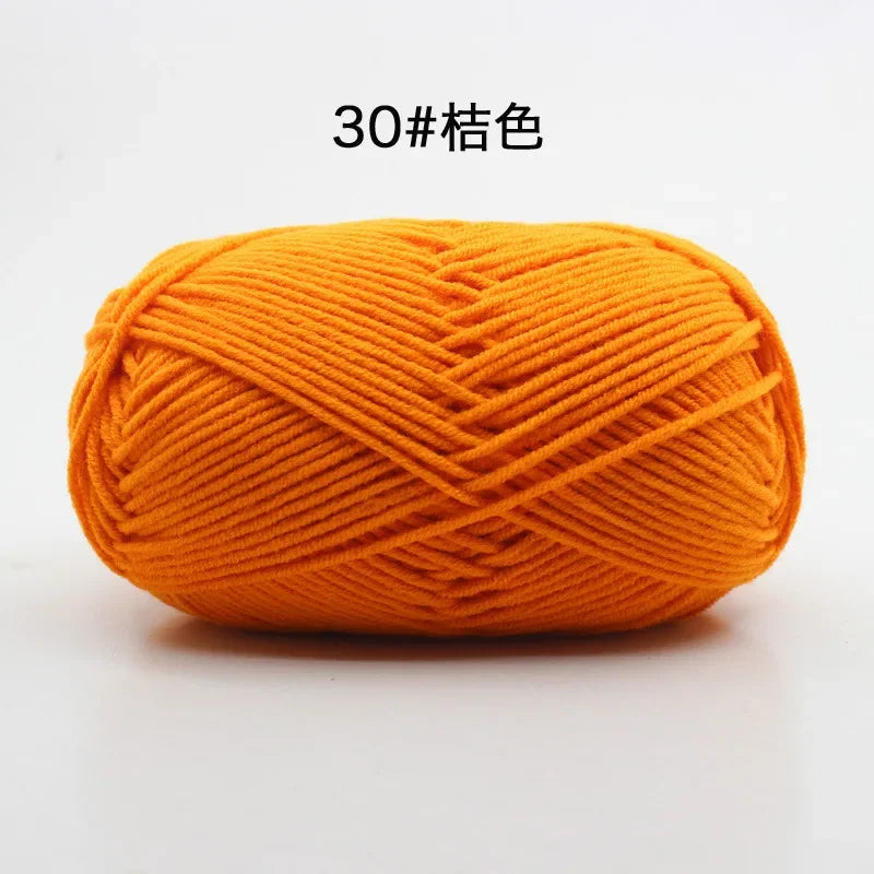 Likeecords 4-Strand Milk Cotton Yarn 60g Soft Baby Yarn for Knitting and Crochet