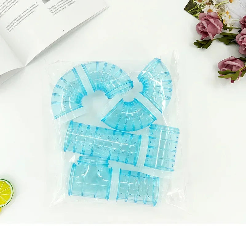 Hamster Cage Tunnel Pipes - DIY Modular Connecting Tubes for Pet Habitat Landscape Design Exercise Run Accessories  햄스터