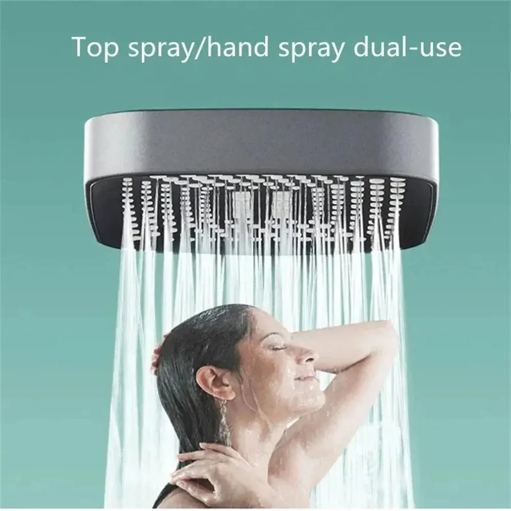 Cabezal de ducha ajustable con 3 modos de lluvia, cabezal de ducha de gran caudal, mezclador de ducha de alta presión y ahorro de agua, accesorios de baño