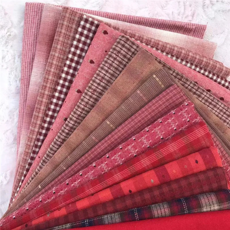 15pc 23*33cm Japanese Yarn Dyed Cotton Fabric Bundle for Crafting