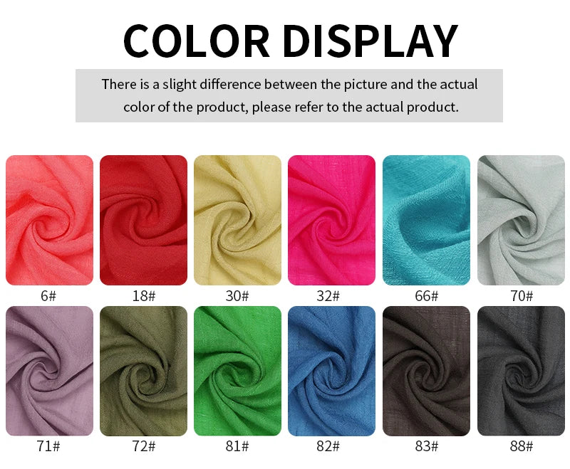 Solid Color Imitation Hemp Bamboo Crepe Fabric 5M 2M 1M 0.5M Soft Breathable Vibrant DIY Dress Gauze Curtain Bedding