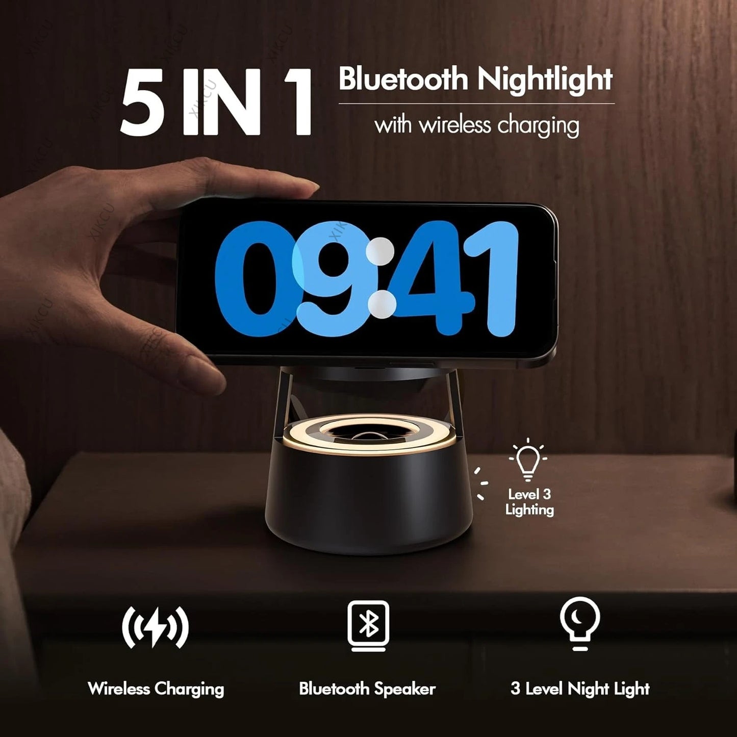 5 in 1 Wireless Charger & Bluetooth Speaker & Night Light For Magsafe iPhone 17 16 15 14 13 12 Pro Max iWatch 11~2 AirPods Pro3