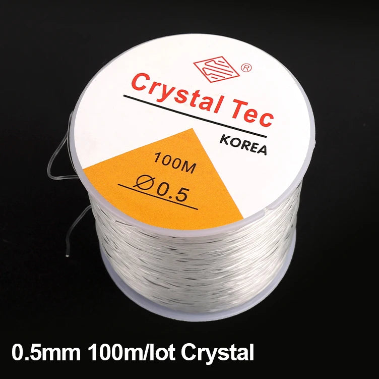 100m Strong Elastic Beading Thread Cord 0.5-1mm for Jewelry