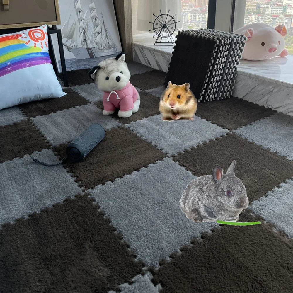 4/10Pcs Rabbit Guinea Pig Cage Liner Small Pet Items Anti Slip Bedding Mat Pee Pad for Hamsters Soft Warm Rabbit Sleep Mat Bed