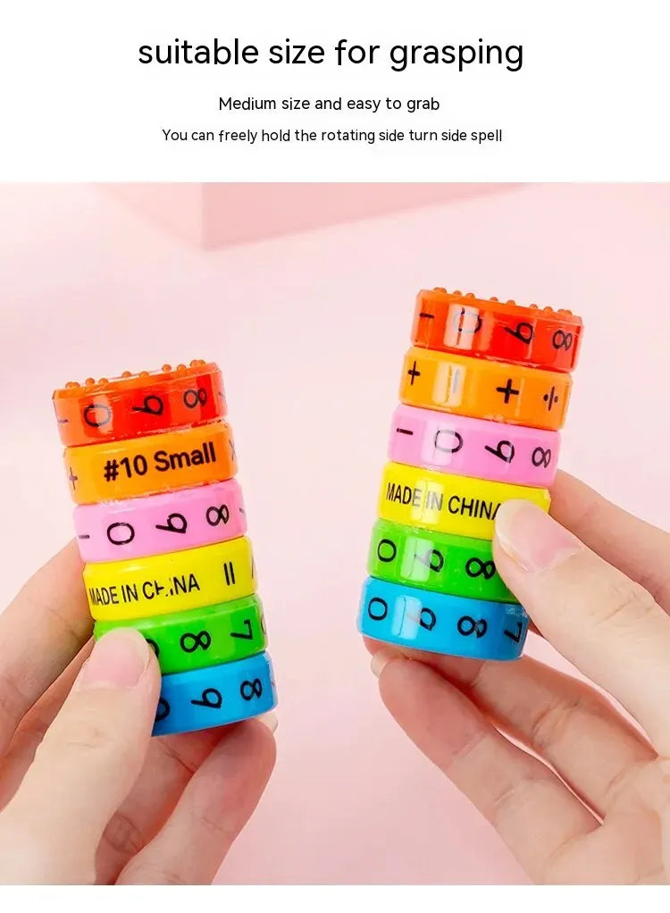 DIY Math Blocks - Perfect Birthday Gift for Boys & Girls, Preschool Learning Counting & Math Skills Tools