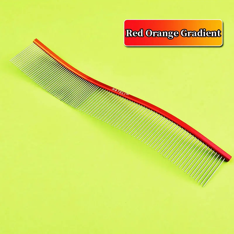 22cm S-Shaped Stainless Steel Pet Grooming Comb for Cats and Dogs with Dense Teeth for Effective Hair Removal and Cleaning