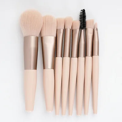 Mini Brush 8-Piece Makeup Bag Portable concealer powder brush set soft fur make-up tool