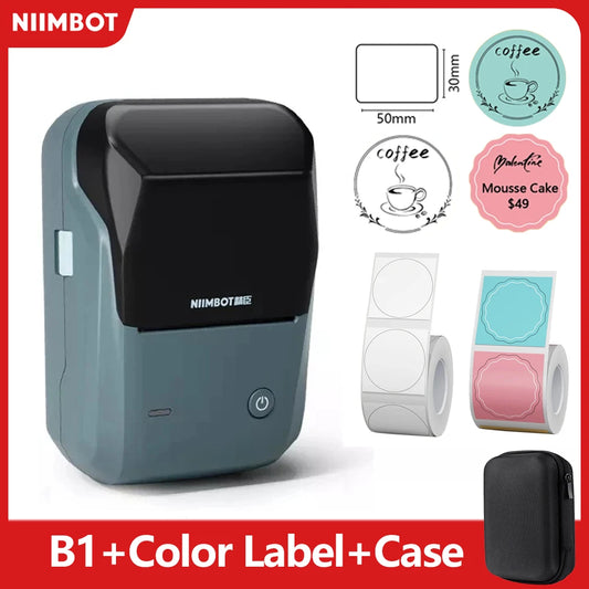 Mini impresora térmica de etiquetas Niimbot, impresora portátil autoadhesiva para pegatinas, etiquetas redondas, rollos, impresora de etiquetas UV con Bluetooth