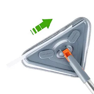 360 Degree Rotating Triangle Microfiber Wall Mop with Long Handle Adjustable Dry and Wet Cleaning Mop for Efficient Floor Dusting