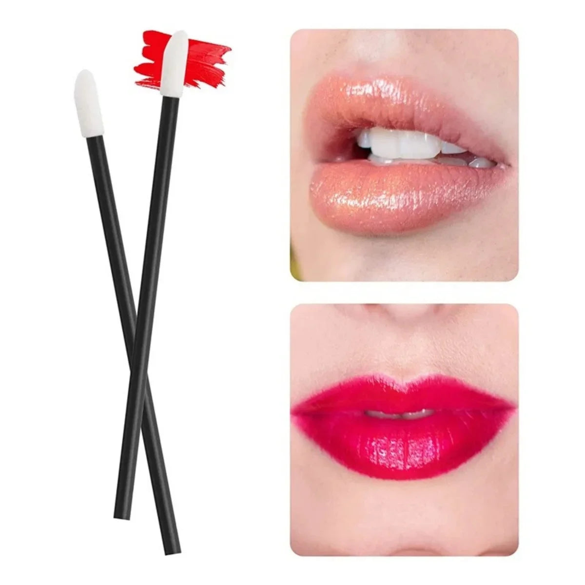 Lanjinglin 50PCS Disposable Lip Brush Women Accessories Wholesale Lipstick Gloss Wands Applicator Perfect Best Make Up Hotting