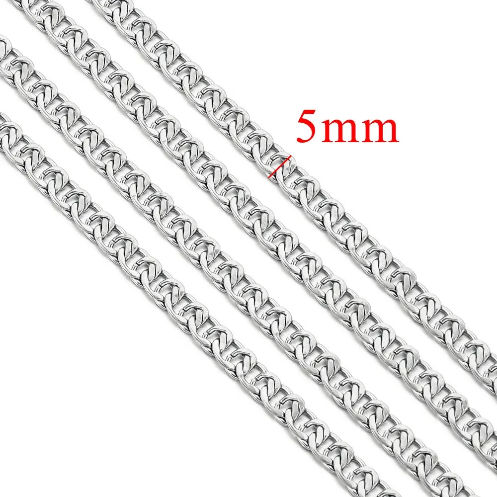 1 Meter Stainless Steel Chunky Hip Hop Gold Color Chains DIY Jewelry