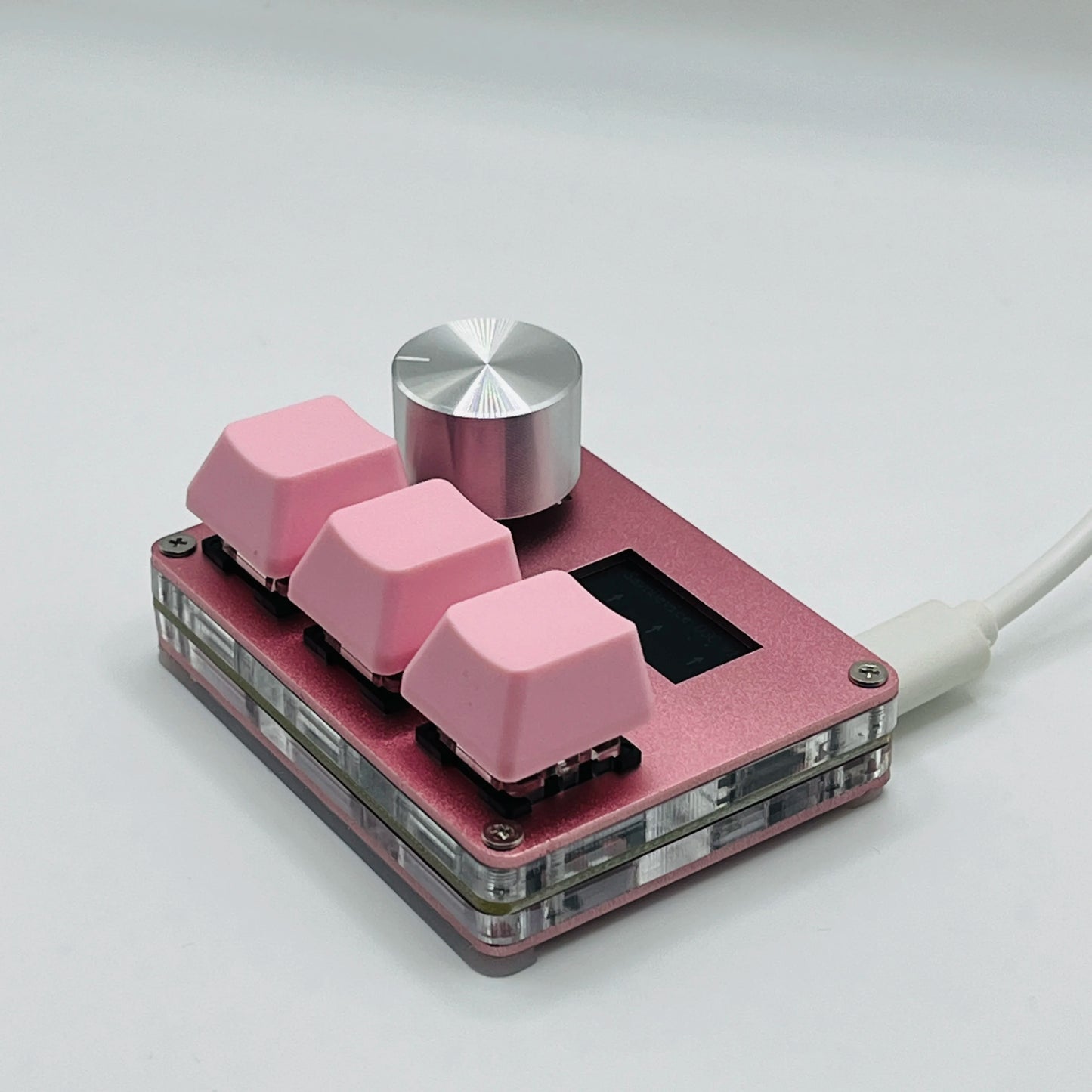 O3C SayoDevice OSU Rapid Trigger Magnetic Pink Switches Keyboard with Customizable Knob and Shortcut Features