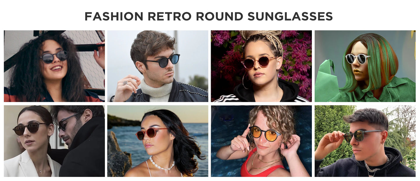 Zenottic Retro Circular Polarized Sunglasses for Men and Women Small Round Vintage Style UV400 Protection