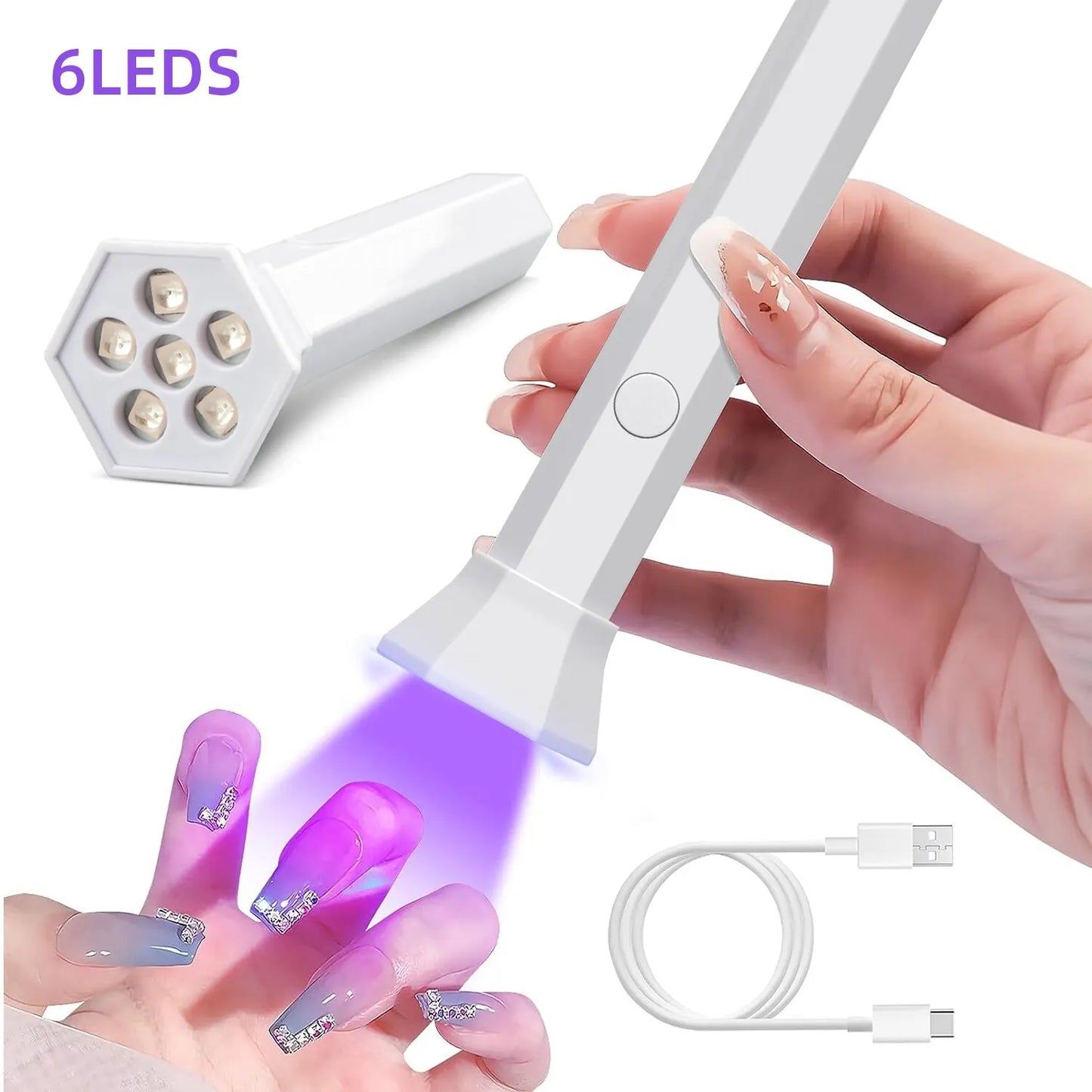 Portable Nail Dryer Lamp UV LED Light USB Rechargeable Quick Dry Gel Polish Curing Machine