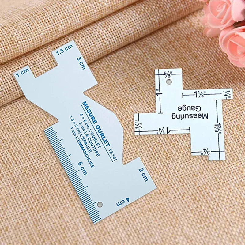 Precision Seam Measuring Gauge Quilting Ruler Template for Sewing and DIY Patchwork Craft Accessories 1 or 2 Pieces