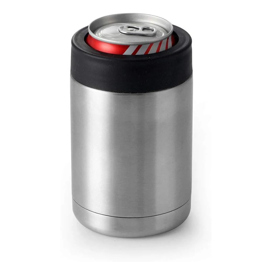 12oz Insulated Beer Can & Bottle Cooler – Double Wall Stainless Steel Drink Holder