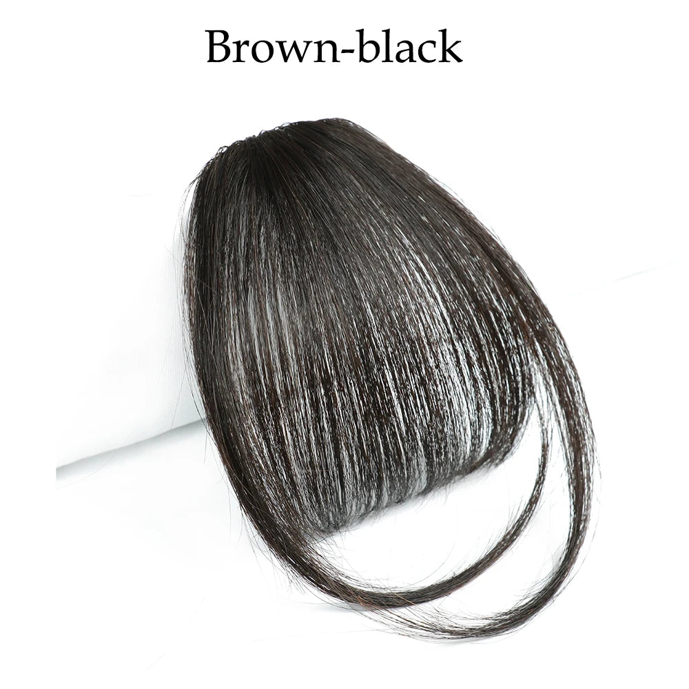 Synthetic Air Bangs Natural Short Brown Black Fake Hair Fringe Extension 1 Clip In Hairpieces Accessories For Women Girl