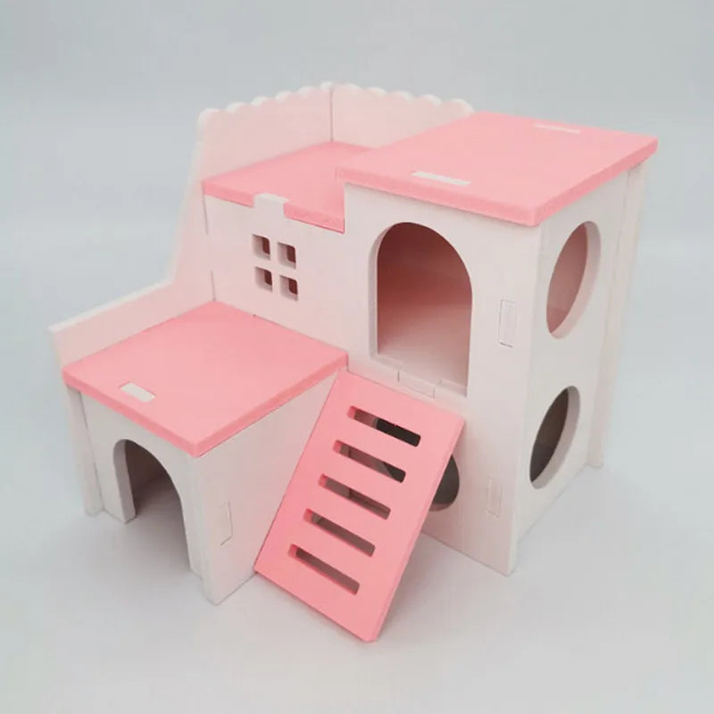 1 piece of barn rat playset, including wooden house, barn board toy, slide nest villa, golden bear house, eco-board bedroom