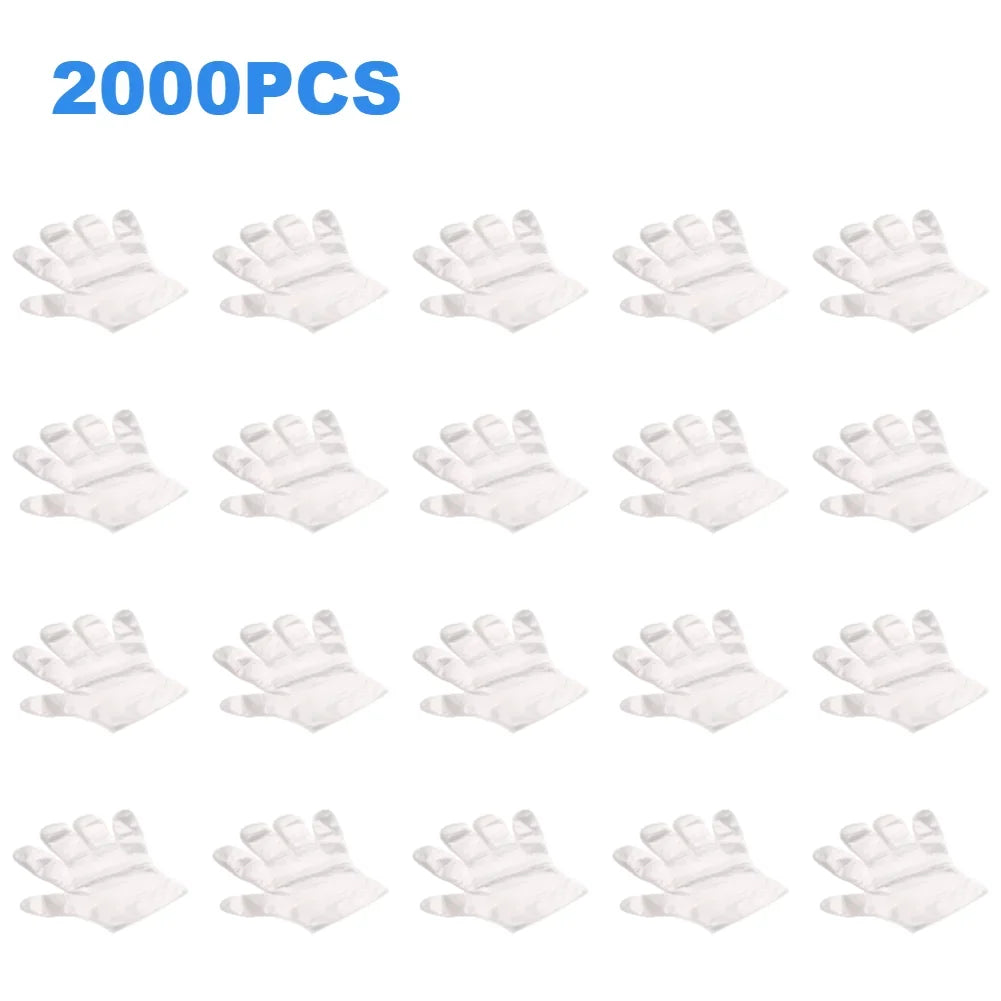 3000 Count Disposable Transparent Plastic Gloves for Kitchen and Bathroom Cleaning Durable Ambidextrous Gloves for DIY Cooking