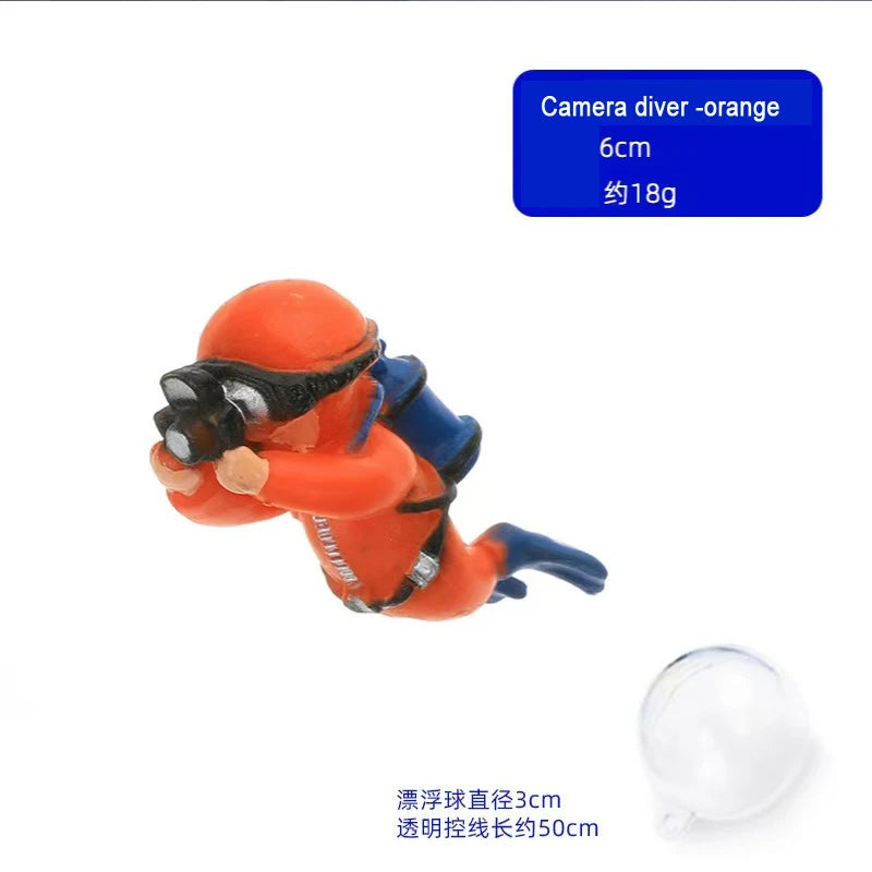 Cartoon Fish Tanks Decor Mini Diver Simulated Floating Mermaid Aquarium Fish Tank Decoration Kiki Pendant Aquarium Accessories