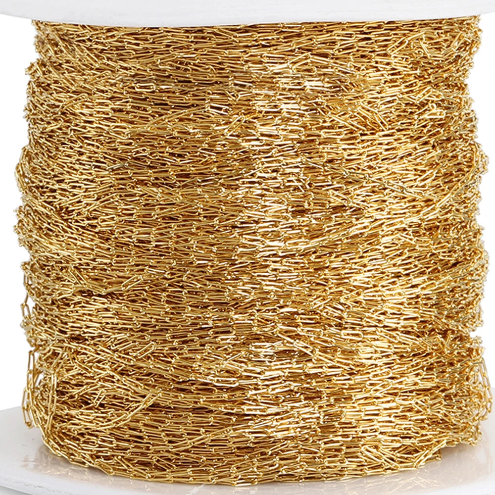 10 Meters Stainless Steel Gold Color Chain for Jewelry Making
