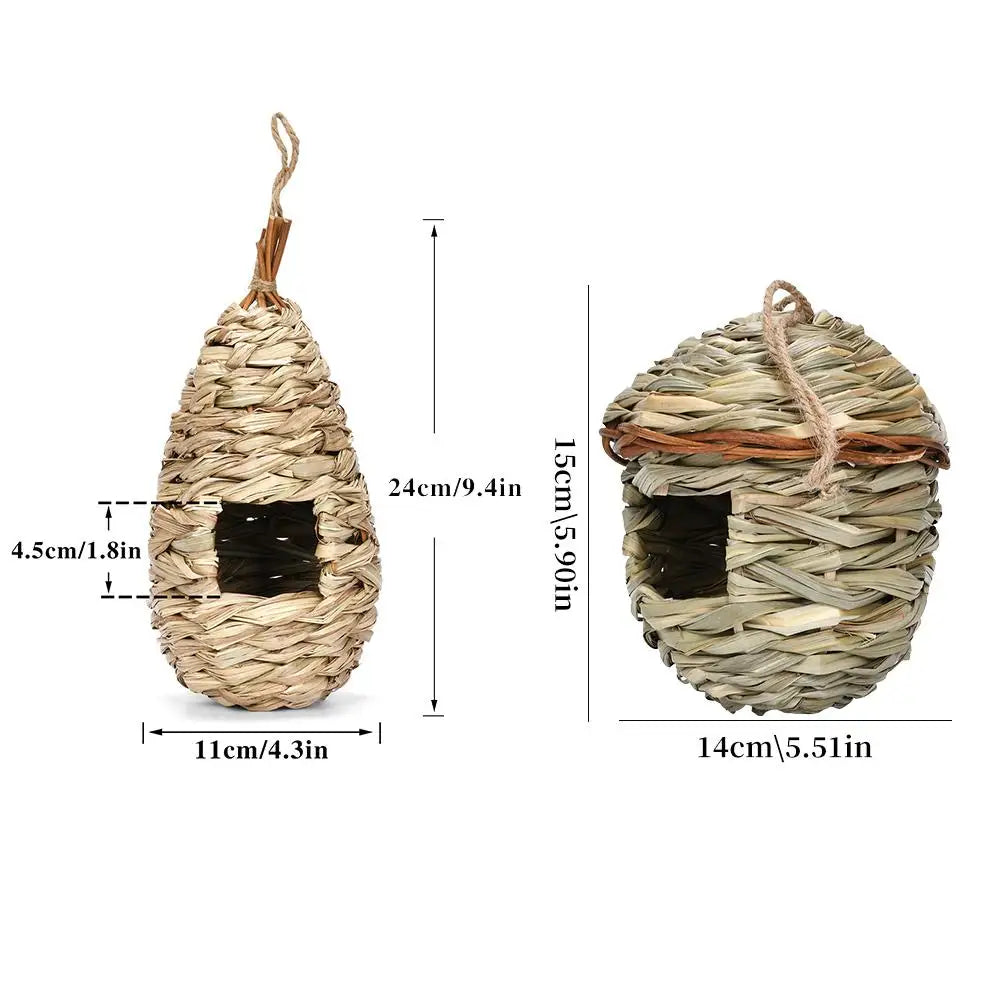 Parrot Bird Nest Handwoven Straw Hatching Outdoor Garden Hanging Hatching Breeding House Nest Bird Accessory jaulas para pájaros