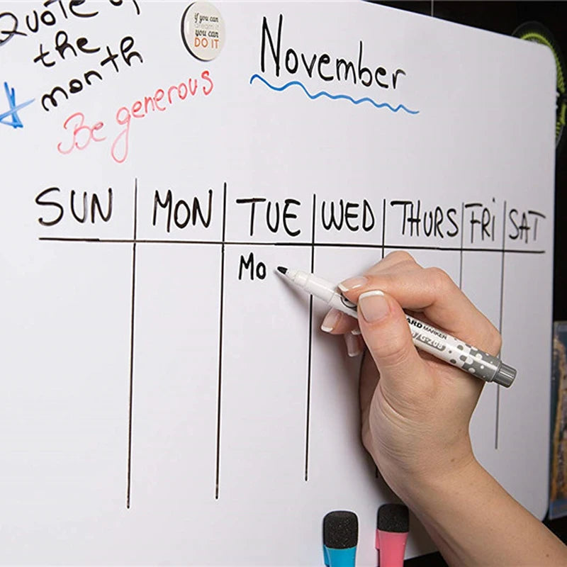 A3 A4 Magnetic Reusable Dry Erase Whiteboard Calendar Weekly Planner Fridge Sticker Message Board