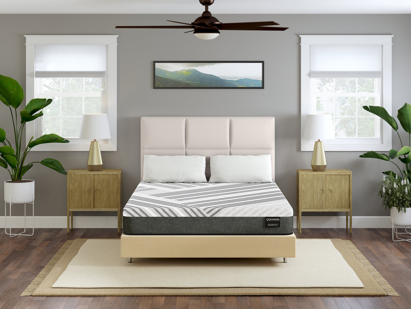 Diamond Mattress Siesta 10" Foam Cooling Medium Mattress - Gray