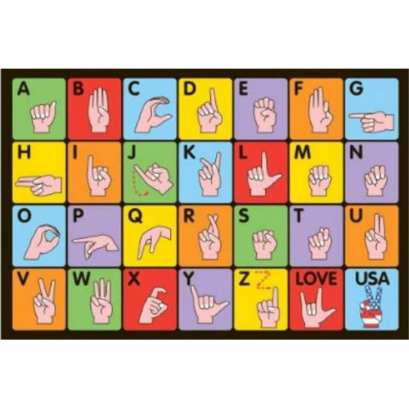 L.A Rugs 1'7" x 2'5" Fun Time Sign Language Rectangle Area Rug