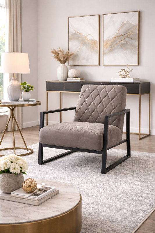 Sillón decorativo Simone de 31" de Primitive Collections, color beige