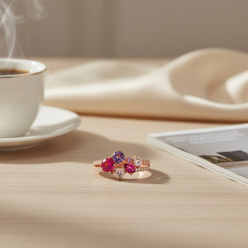 Le Vian Women's 0.6 ct. Passion Fruit Tourmaline, 0.25 ct. Cotton Candy Amethyst, 0.2 ct. Pink Morganite, 0.05 ct. Bubble Gum Pink Sapphire and 0.2 ct. Nude Diamond Ring in 14K Strawberry Gold