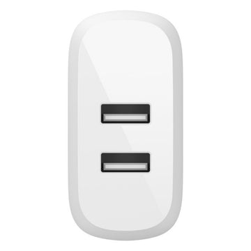 Belkin BoostCharge 24W Dual USB-A Wall Charger with Lightning to USB-A Cable - White