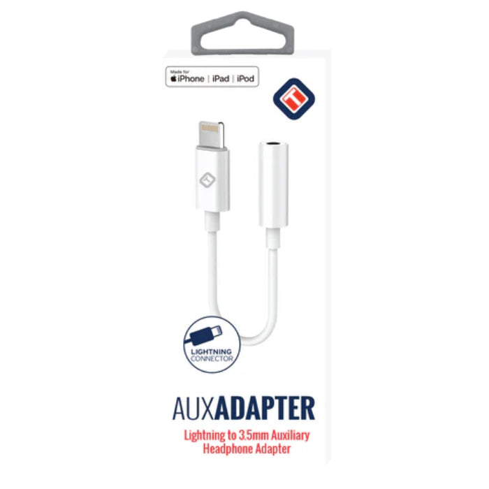TekYa Lightning to 3.5mm Aux Adapter - White