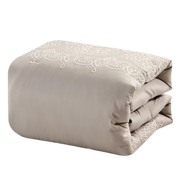 ESCA Marie King Size Comforter Set (7- Pieces) - Taupe