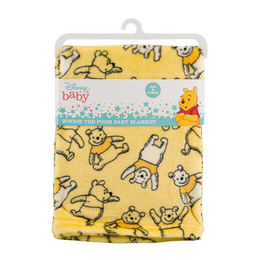 Disney 30" x 36" Winnie the Pooh Throw Blanket with Happy Days Print - Yellow