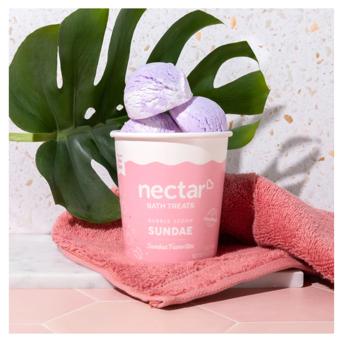 Nectar Bath Treats Lavender Rose Bubble Scoop Sundae