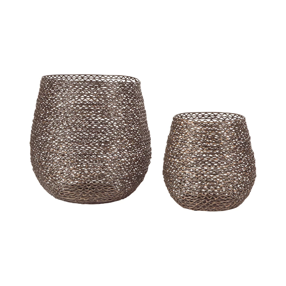 Ashley Furniture Desdemona Candle Holder in Metal (Set of 2) - Bronze