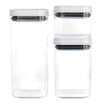 Martha Stewart 136548 Siobhan Storage Container Set (3-Pieces) - White/Clear