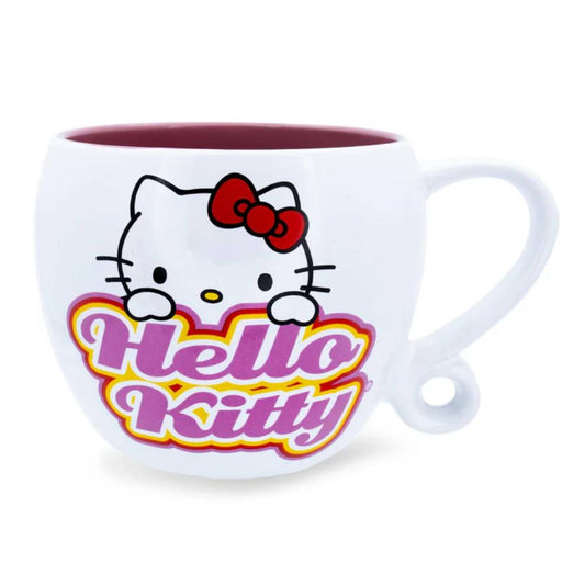 Sanrio Hello Kitty 16 oz Ceramic Coffee Cup With Loop Handle - White