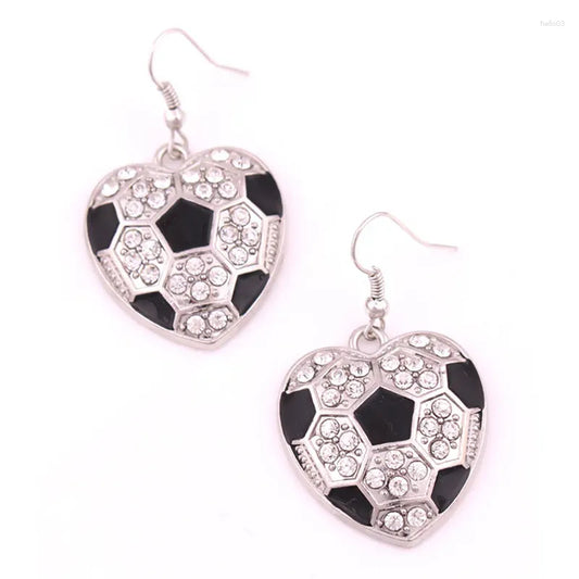 Player Design Women's Soccer Crystal Dangle Earrings in Zinc Alloy