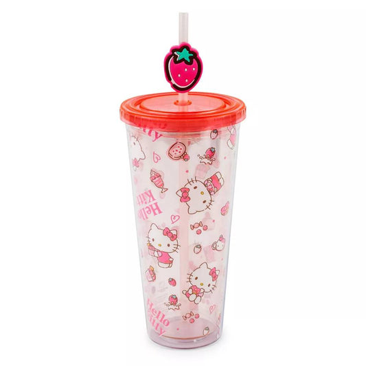 Sanrio Hello Kitty 24 oz Strawberry Sweets Carnival Cup With Lid - Pink